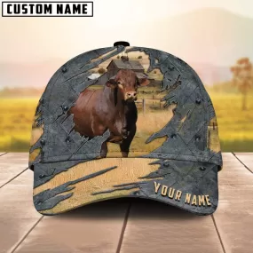 3D All Over Print Beefmaster Cap Hat For Farm Lover, Custom Name Cap Hat Farm Pattern