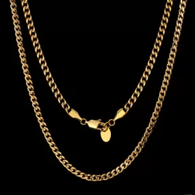 4mm Gold Cuban Link Chain in 18K Gold for Gold Necklace KRKC