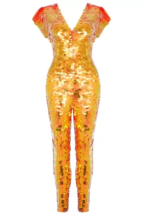 APHRODITE SEQUIN JUMPSUIT - FOX