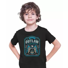 Biker Authentic Outlaw T-Shirt Motorbike Motorcycle Cafe Racer Chopper Bike T-shirt for Kids