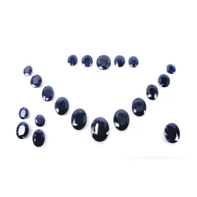 Blue Sapphire Gemstone Normal Cut : 161.50cts Natural Untreated Unheated Sapphire Oval Shape 8*10mm - 15*20mm 21pcs Sets For Jewellery