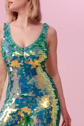 ELECTRA SEQUIN JUMPSUIT - CHAMELEON