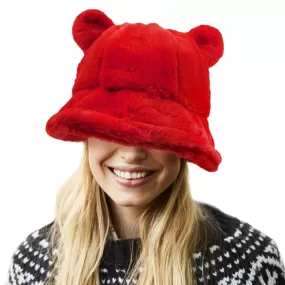 Faux Fur Bear Ear Bucket Hat