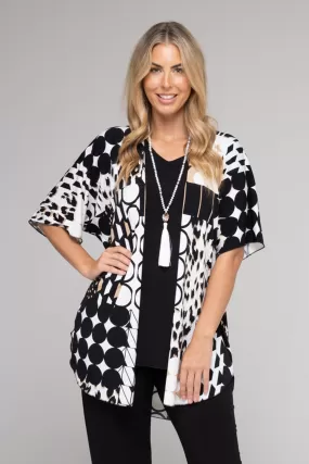 Giraffe Print Jersey Short Sleeve Kimono