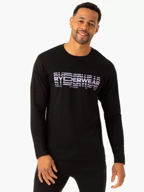 Graphic Long Sleeve T-Shirt - Black