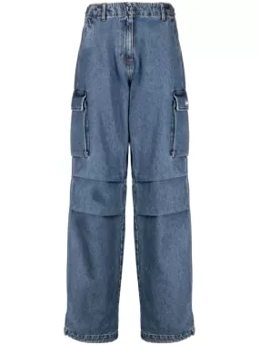 HIGH-WAISTED WIDE-LEG CARGO TROUSERS