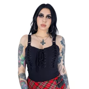 MALEVOLENCE TOP - BLACK