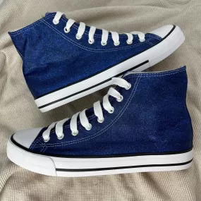 Navy Glitter Hi Top Converse