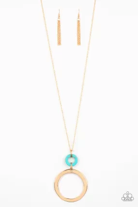 Paparazzi Optical Illusion - Gold Blue Necklace