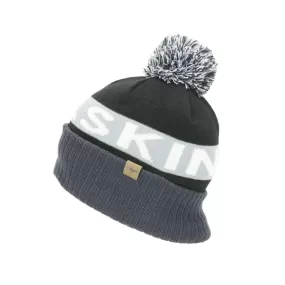 Sealskinz Foulden Water Repellent Cold Weather Bobble Hat AW23 Black/Grey/White/Black