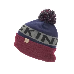 Sealskinz Foulden Water Repellent Cold Weather Bobble Hat AW23 Navy Blue/Grey/Red