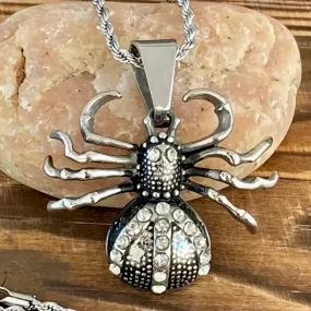 Spider - Bling - Pendant - Rope Necklace or Omega - PEN720