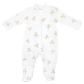 Teddy Bear Printed Zipper Footie |  Baby Unisex