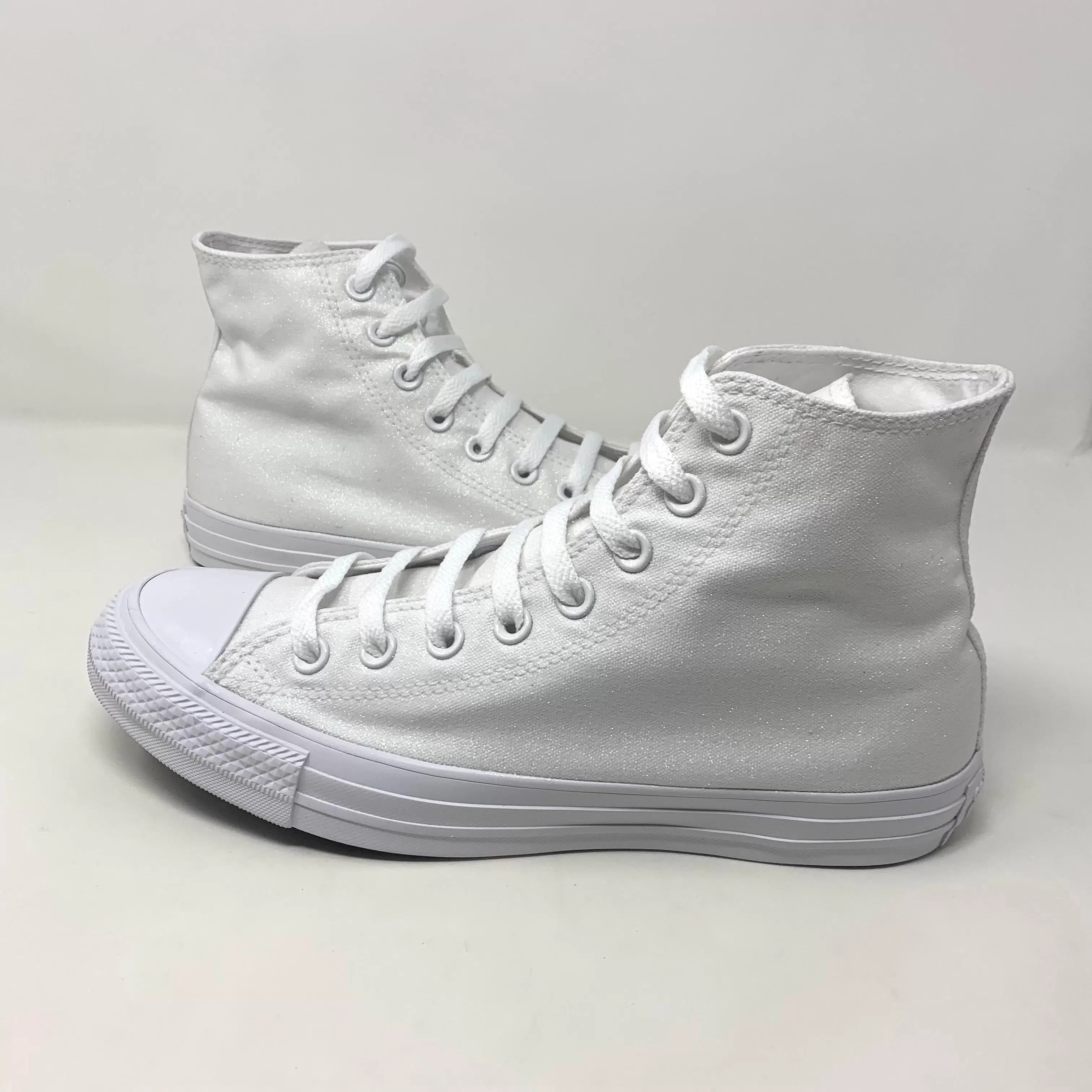 White Glitter Hi Top Converse