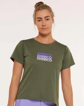 Womens Short Sleeve Tech Tee | Garigal Green